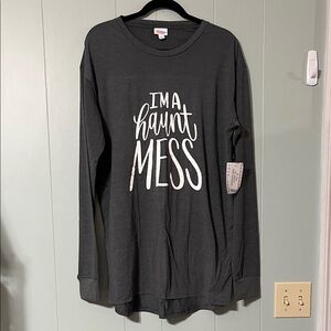 LuLaRoe Dark Gray Long Sleeve Tee